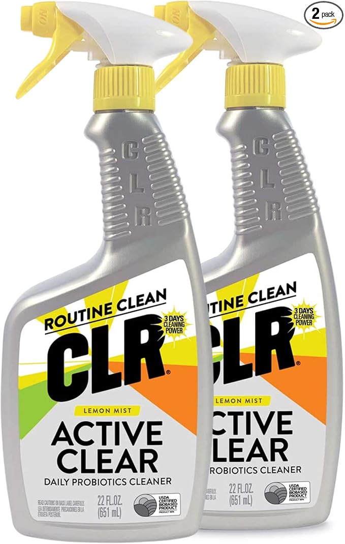 CLR Active Clear Daily Probiotics Cleaner 22 Ounce Bottle (Lemon Mist, Pack of 2)