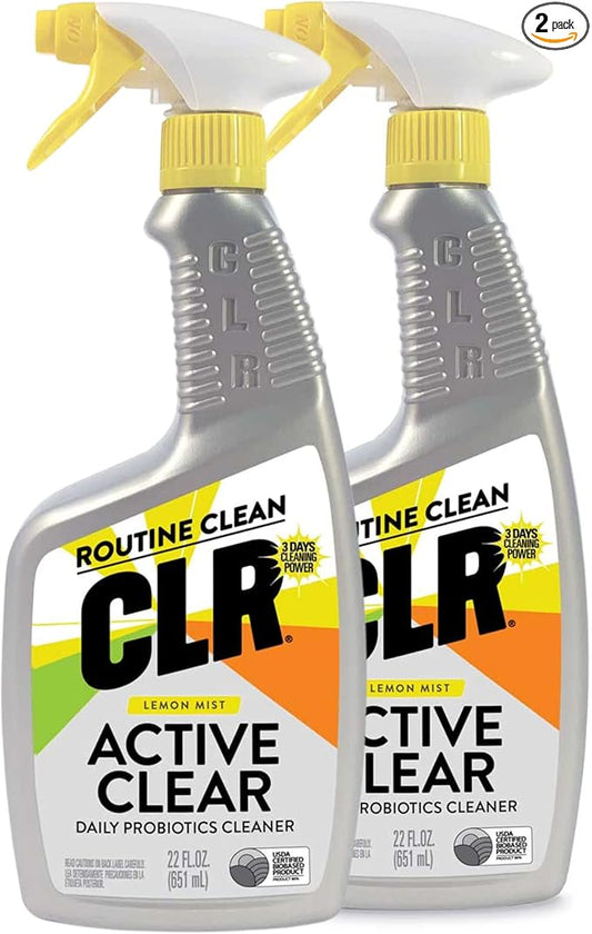 CLR Active Clear Daily Probiotics Cleaner 22 Ounce Bottle (Lemon Mist, Pack of 2)