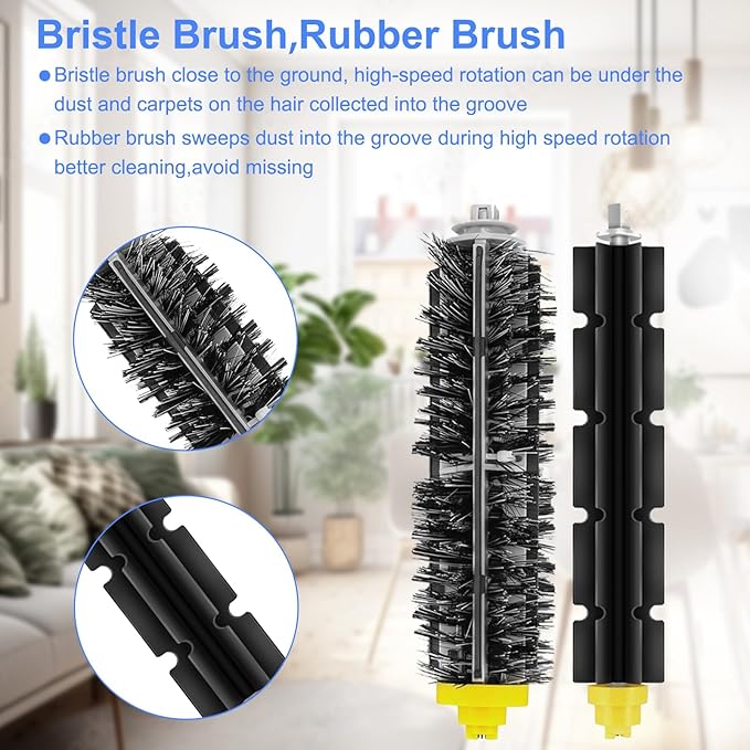 Replacement Parts Accessories for irobot Roomba 600 Series 694 692 675 695 690 680 665 651 650 620 614 & 500 Series 595 585 564, 8 Side Brush, 8 AeroVac Filter, 2 Bristle & Beater Brush