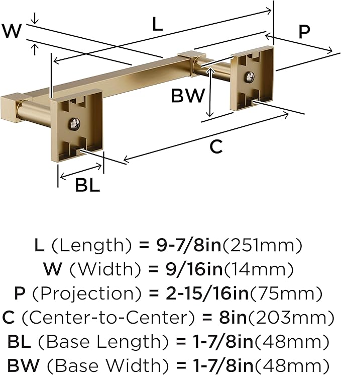 Amerock Appoint Golden Champagne 8 inch (203mm) Towel Bar, BH36075BBZ