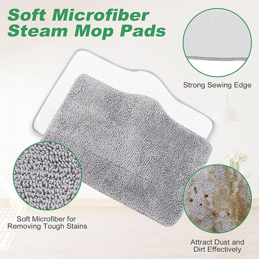 GreeSuit Microfiber Steam Mop Pads Compatible with ACHTFACH Steam Mop, Washable & Reusable Microfiber Steam Mop Cloth for All Types of Surfaces