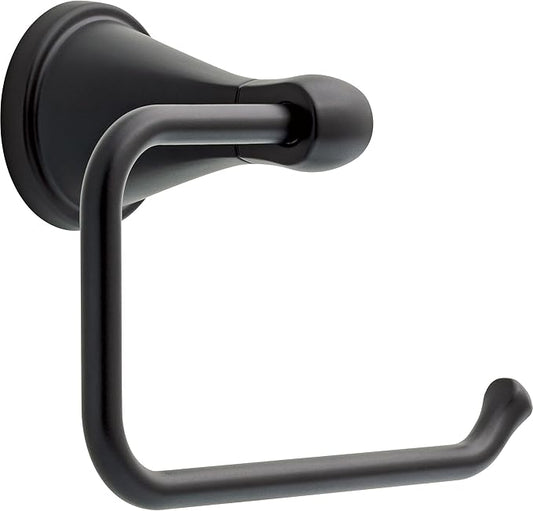 Delta Faucet Becker (1-Pack) Toilet Paper Holder, Matte Black, Wall Mounted Euro Hook Design BCK50-MB