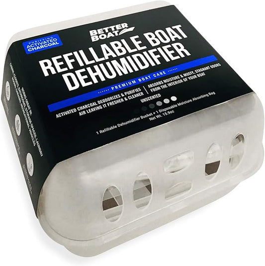 Refillable Moisture Absorber Bucket with Dehumidifier Refill Pack Moisture Absorbers for Closet Storage, Controls Water, Humidity, Odors, and for Basement, Home, Boat, Room, RV, and Car Use