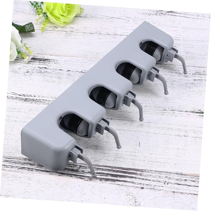 PRETYZOOM Broom Hanger Wall Mount Slot Hook Mop Broom Holder Wall Mounted Brush Organizer