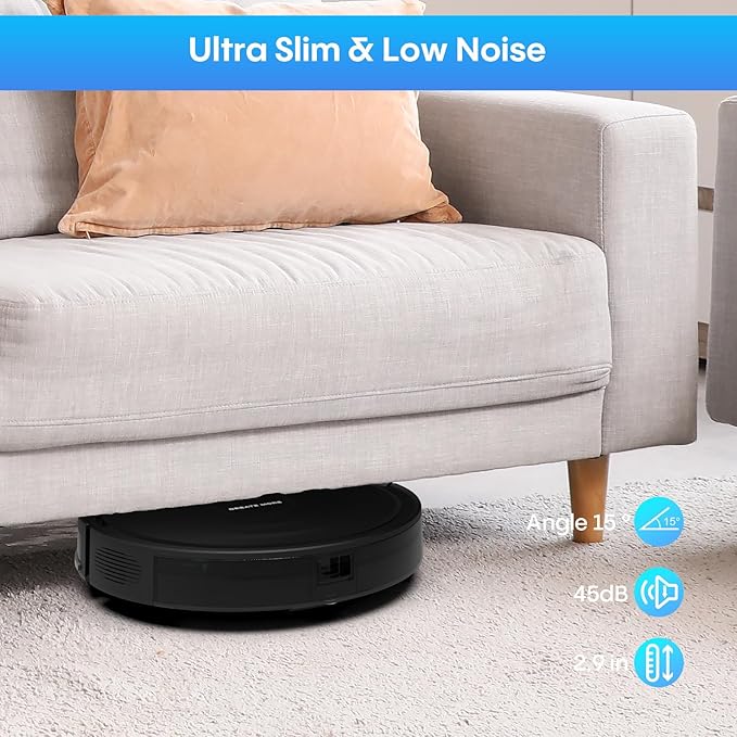 Bagotte Robot Vacuum and Mop Combo, Robotic Vacuum with 5000Pa, Schedule, 4 in 1 Robotic Vacuum Cleaner, Quiet Slim,Self-Charging,Wi-Fi/Voice/App,Perfect for Pet/Hard Floors,/Carpet