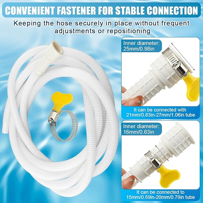 Dehumidifier Drain Hose with Cuttable Rubber Adapter and Connect Clamp, Air Conditioner Drain Hose, Universal Flexible AC and Dehumidifier Replacement Hose(Color:4m/13.12ft)