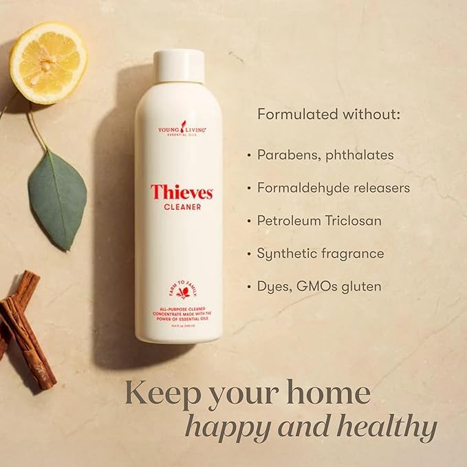 Young Living Thieves Household Cleaner of 14.4 fl.oz. Bottles - Essential Oil-Infused Ultra-Concentrated Formula for Natural Home Care, Non-Toxic Cleaning Bliss - 3 Pack