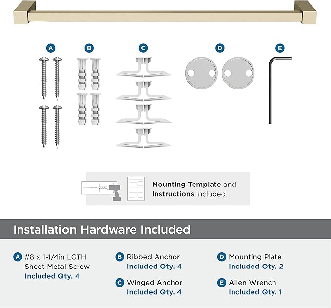 Amerock BH36083BBZ | Golden Champagne Towel Bar | 18 in (457 mm) Towel Rack | Monument | Bathroom Towel Holder | Bathroom Hardware | Bath Accessories | Hand Towel Holder