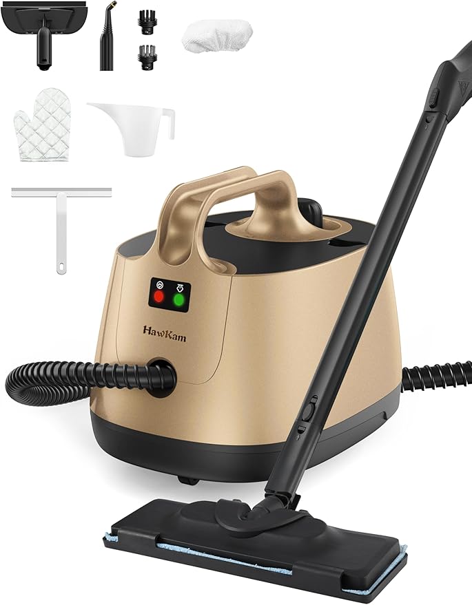 Carpet Steam Cleaner for Home, 293°F 58 PSI Powerful Multipurpose Handheld Steam Mop, 21 Attachments, 50Oz Capacity, Heavy Duty Steamer for Carpets, Floors, Cars, Tiles, Crack Cleaning, Turquoise
