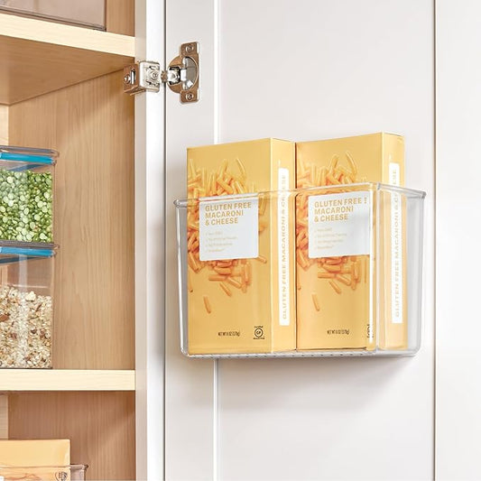 iDesign Adhesive Organizer Bin - Damage-Free Hanging for Kitchen, Bathroom, or Office - Clear