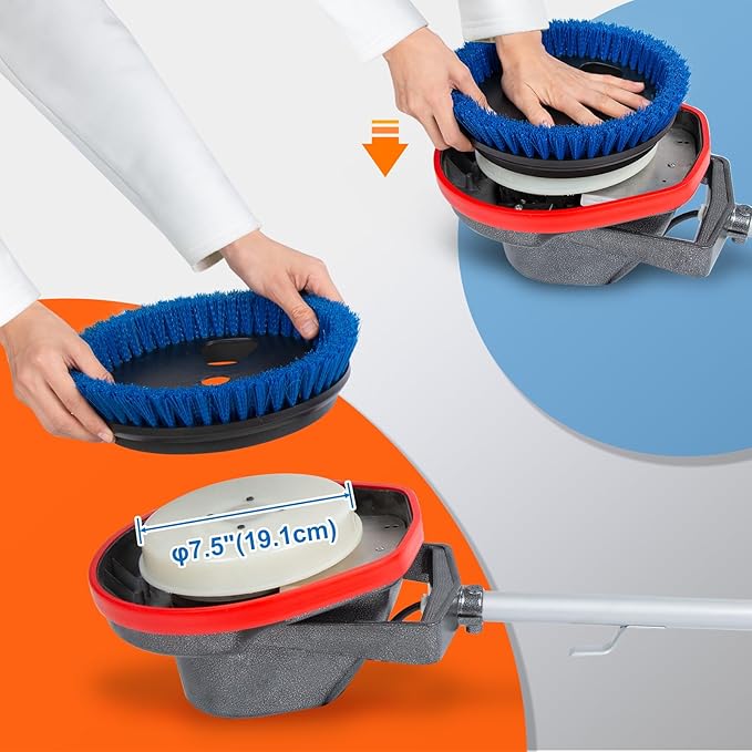 Commercial Scrub Brush for Orbital Floor Scrubber, Compatible with Oreck Orbiter XL ORB550MC, Bissell BGEM9000, 12" Diameter, Medium-Duty Brush, Blue