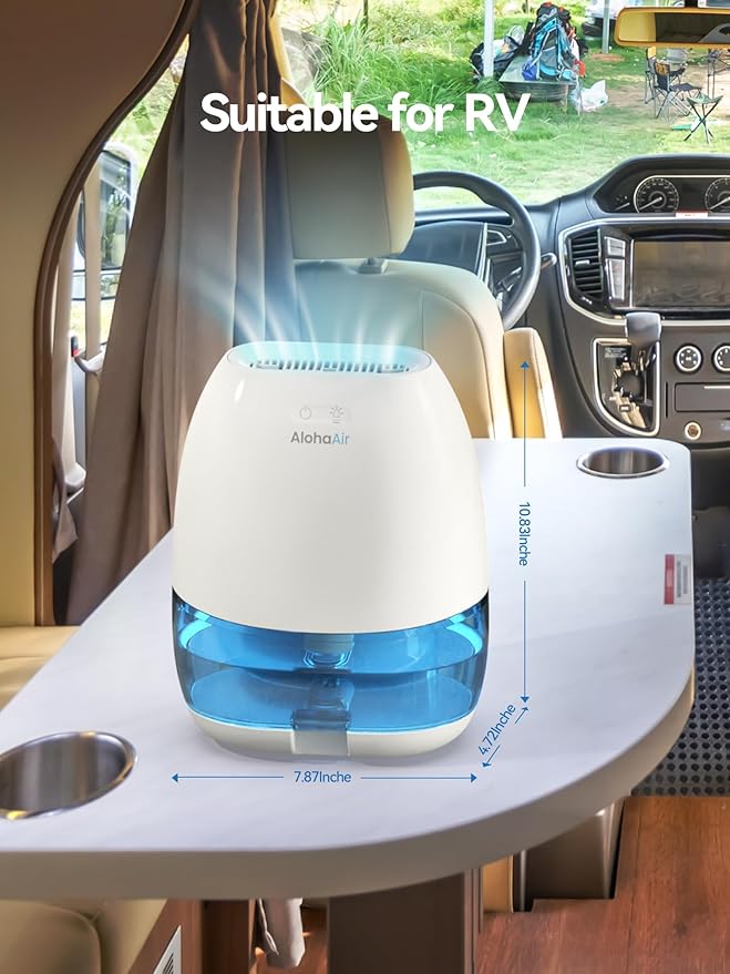 Dehumidifiers for Home, 34 oz Small Dehumidifier for Room, Quiet Dehumidifiers for Bathroom, Bedroom, RV, Closet with Auto Shut Off, 7 Colors Night Light