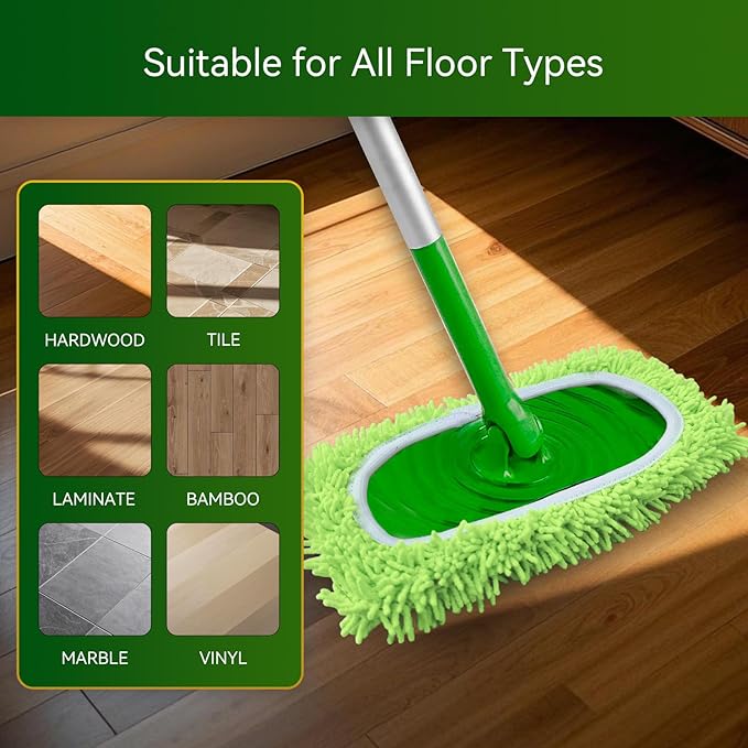 3 Pack Reusable Microfiber Mop Pads Compatible with Swiffer Sweeper, Washable Dry Sweeping Cloths and Wet Mopping Pad Refills for Hardwood Surface Floor Cleaning (Mop is Not Included)