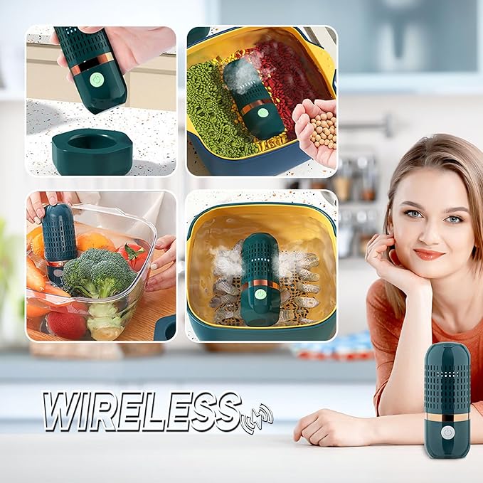 Fruit and Vegetable Washing Machine Fruit Vegetable Cleaner Device Veggie Washer, Portable USB Wireless Produce Washer Fruit Wash with OH-ion Purification Technology for Cleaning Food