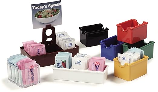Carlisle FoodService Products Sugar Caddy for Kitchens, Plastic, 50 Packets, Black