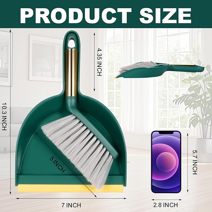 Small Broom and Dustpan Set, Dustpan and Brush Set, Small Brush and Dustpan Set, Hand Broom and Dustpan Set, Mini Handheld with Home, Desktop, Kitchen, pet