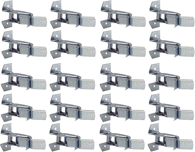 Heavy Duty Metal Gaint Spring Grip Clamp Tool Hanger Wall Orgainzer for Garage Closet Brooms and Mops Wall Mount Holder (Pack of 20)