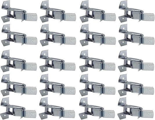 Heavy Duty Metal Gaint Spring Grip Clamp Tool Hanger Wall Orgainzer for Garage Closet Brooms and Mops Wall Mount Holder (Pack of 20)