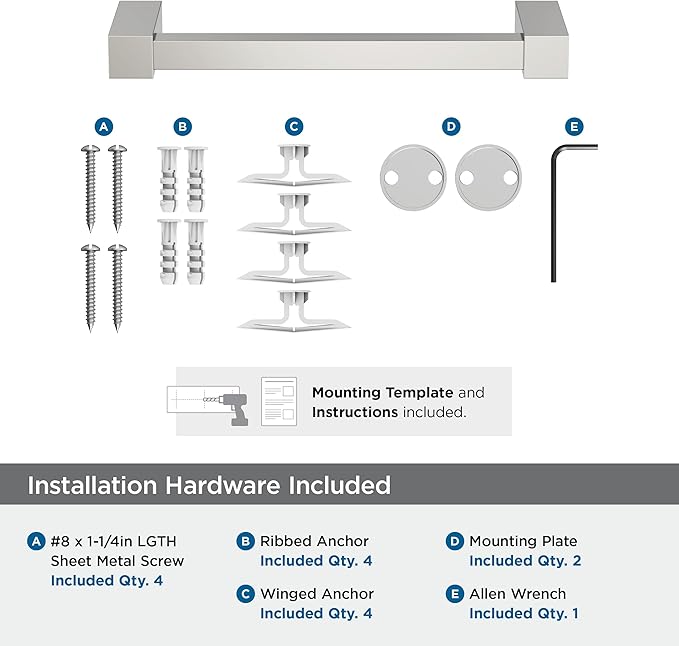 Amerock Monument Polished Nickel 8 inch (203mm) Towel Bar, BH36085PN