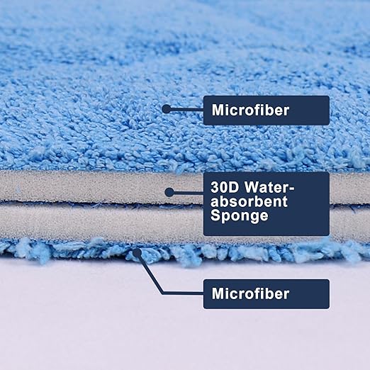 3PK 19inch Comerical Grade Microfiber Carpet Bonnet Pads， Durable and Absorbent Buffing Pad Cleaning Scrubber Brush Carpet Bonnets Pads Mounts to Any Traditional Pad Driver