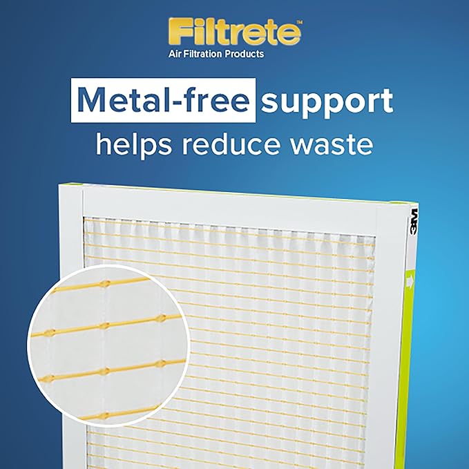 Filtrete 13.5x13.5x1 AC Furnace Air Filter, MERV 8, MPR 700, Tough on Pollen, Easy on Airflow, 3-Month Pleated 1-Inch Electrostatic Air Cleaning Filter, 4-Pack (Actual Size 13.19 x 13.19 x 0.81 in)