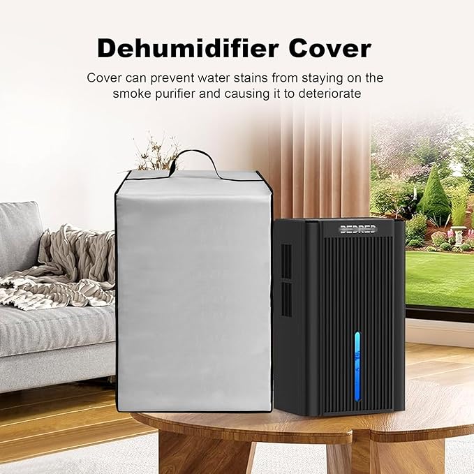 Dehumidifier Dust Cover Heavy Duty 600D Nylon Antistatic Waterproof Convenient Protective Case for Compatible with Dehumidifier CT11 for Home,95OZ (Silver)