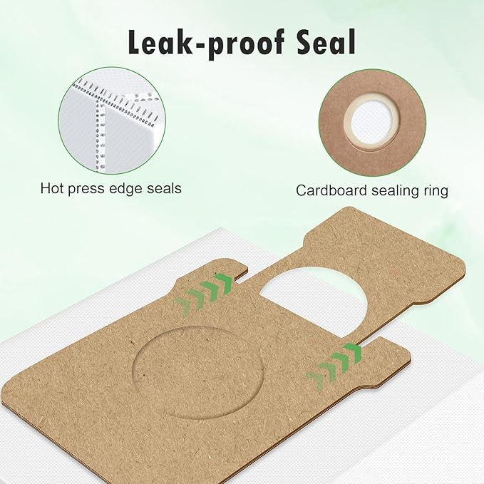 12-Pack Replacement Dust Bag Compatible with iRobot Roomba 2 Essential Q052, Roomba 104, 105 Vac, 105 Combo, Plus 405, Plus 505 Combo, Max 705 Vac, 705 combo Vacuum Cleaner, Disposable Vacuum Bags
