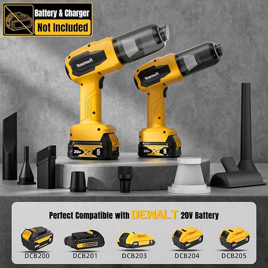 3 in 1 Handheld Car Vacuum Compatible with Dewalt 20V Battery with 21000pa Strong Suction, Handheld Vacuum Cordless & Blower with 200W Brushless Motor, Mini Vacuum Cleaner for Car, Home (No Battery)