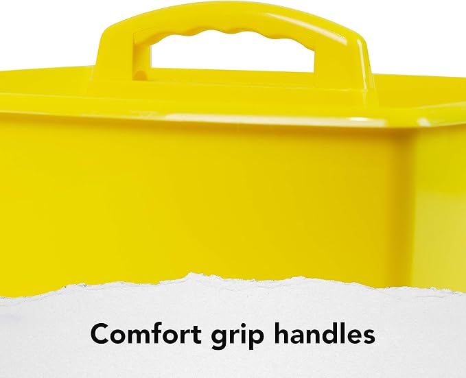 Storex 2-Compartment Large Caddy – Multipurpose Classroom Organizer with Handle, Yellow, 6-Pack (00957U06C)