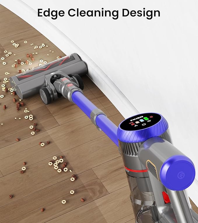 Cordless Vacuum Cleaner, 550W 45kPa 60Mins Vacuum Cleaners for Home with LED Display, Self-Standing Stick Vacuum with Anti-Tangle Brush, Rechargeable Vacuum Cordless for Pet Hair/Carpet/Floor