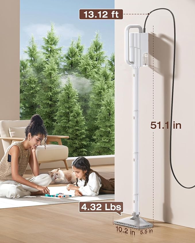 LABIGO 10-in-1 Steam Mop with Detachable Handheld Steamer, 350ml Tank, 10s Heat-Up, 248°F Steam Cleaner, 3-Level Control and Swivel Head for Floors, Carpets, Tiles, BBQ grill and Multi-Surface