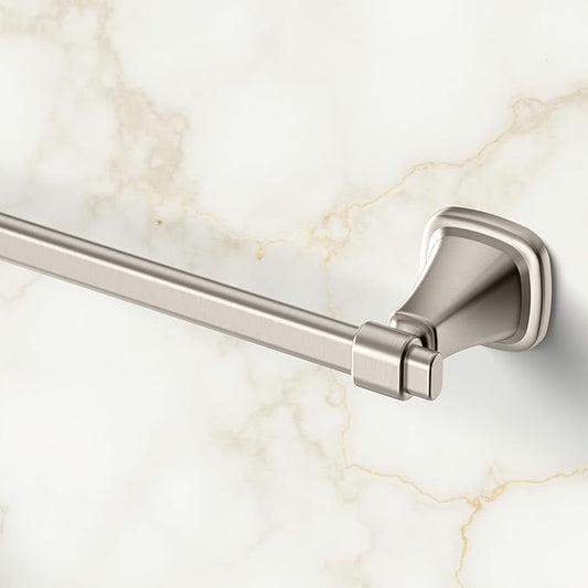 Gatco 5511SN Beverly Towel Bar | Elegant Wall-Mounted Bathroom Towel Bar | Luxury Design, Heavy Duty Metal, EZ Ancor Mounting | Satin Nickel Finish