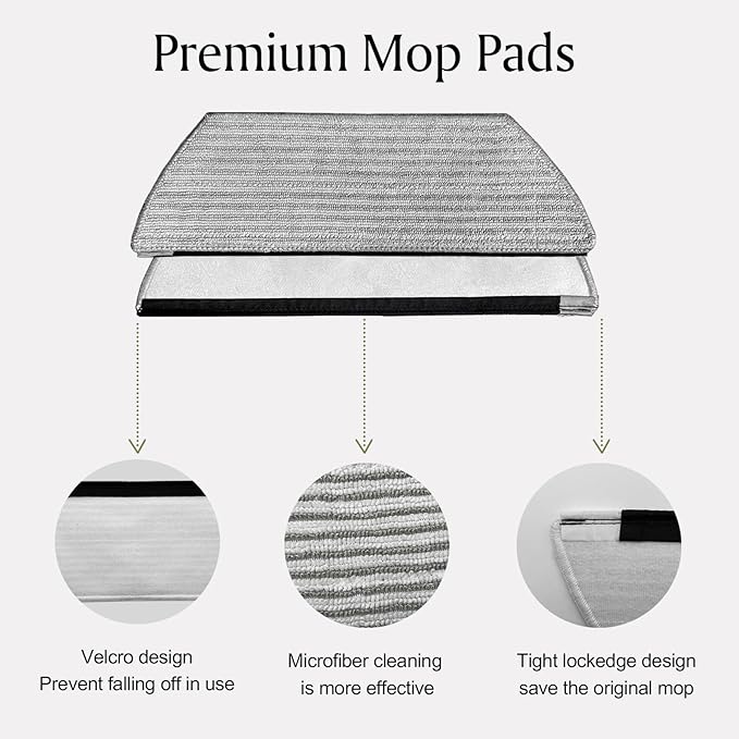 6 Pack Washable Microfiber Mop Pads for Shark VacMop, Replacement for Shark Steam Mop & PowerDetect Robot Vacuum, Compatible with AV2800ZE RV2820YE RV2820ZE AV2820S AV2820AE RV2800AE RV2800S