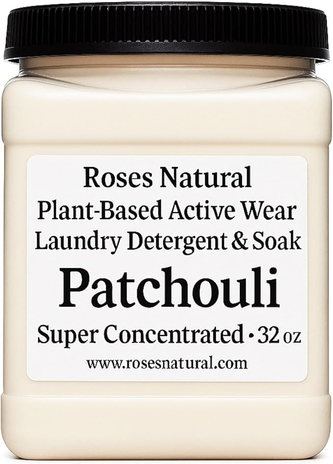 Patchouli Active Wear Laundry Detergent & Soak – Plant-Based Detergent for Athletic Wear & Synthetic Fabrics, Powered by Enzymes, Super Concentrated Powder, Made in the USA