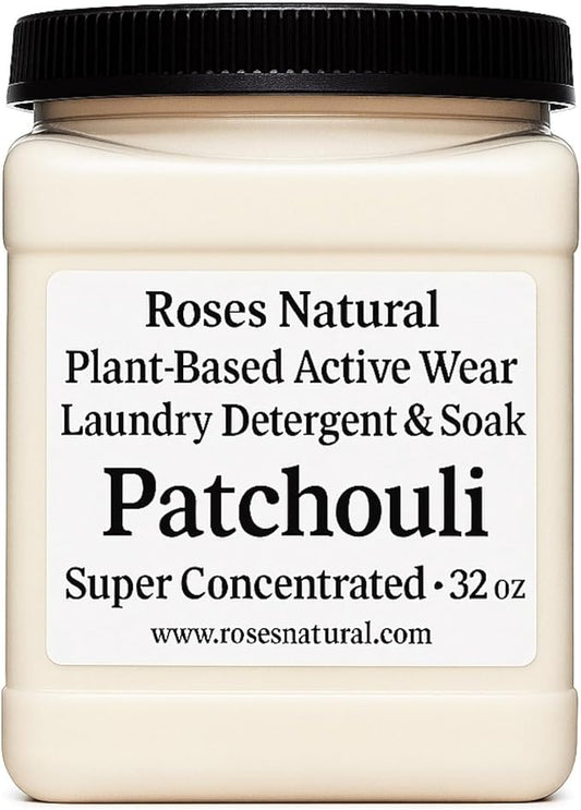 Patchouli Active Wear Laundry Detergent & Soak – Plant-Based Detergent for Athletic Wear & Synthetic Fabrics, Powered by Enzymes, Super Concentrated Powder, Made in the USA