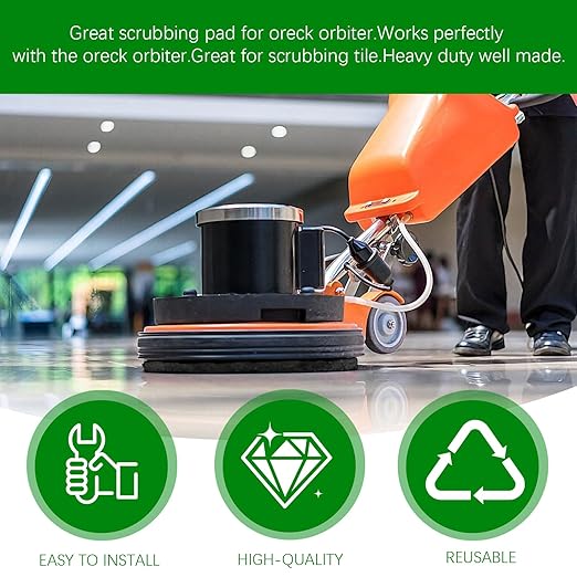 12" Floor Scrubber Pads for Oreck ORB550MC Orbiter Floor Machine,437.071 Black Scrubbing Disc for Hard Floor,Commercial Orbiter Polishing Pads for Oreck ORB550MC Cleaning Machine