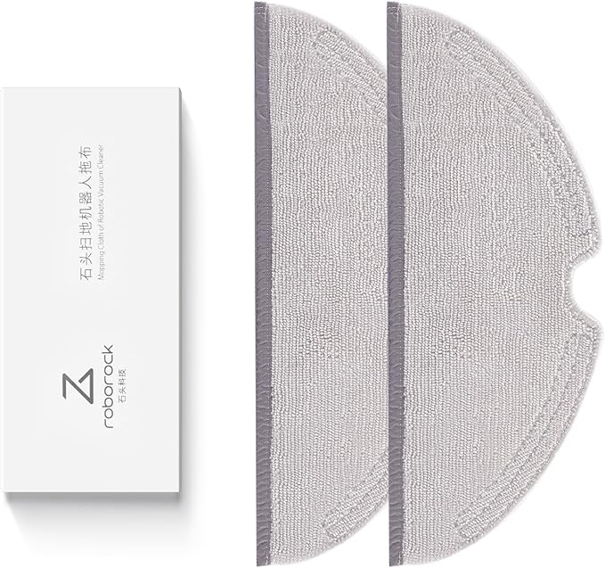 roborock 4 Pack Microfiber Mop Cloths for Q 5, Q5 Pro, Q5 Pro+, Q7, Q7Max, Q8Max, Q8Max+, E Series, S5, S5 Max, S 6, S6 Pure, S6 MaxV Robot Vacuum Cleaner, Mop Pad Replacement Accessories