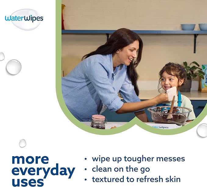 WaterWipes Sensitive+ Baby & Toddler Wipes, 3-In-1 Cleans, Cares, Protects, 99.9% Water, Textured Clean, Unscented & Hypoallergenic, 240 Count (4 Packs)