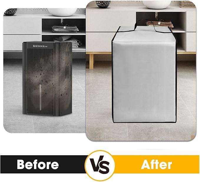 Dehumidifier Dust Cover Heavy Duty 600D Nylon Antistatic Waterproof Convenient Protective Case for Compatible with Dehumidifier CT11 for Home,95OZ (Silver)