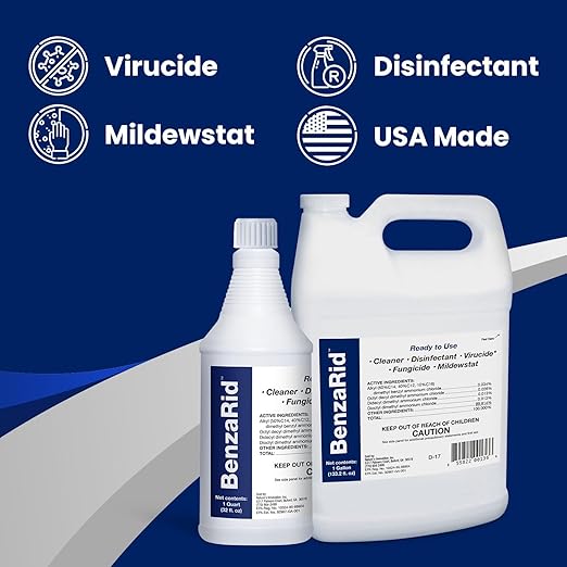 Professional Mold Killer Fungicide Kills Aspergillus Niger (Black Mold) H5N1 Pack | Multi-Purpose Fungicide, Mildewstat, Disinfectant, Virucide | EPA Reg. | 4 Gal Set