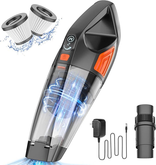 Handheld Vacuum Cordless Cleaner,Powerful Portable and Dust Buster Hand Vcauum Rechargeable with Large-Capacity Battery for CarPetOfficeHome (Mixed Colors) (Dark Purple)