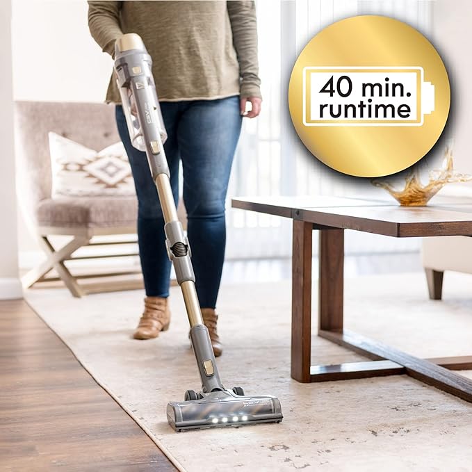 Kenmore Elite DS4095.01 CSV Max Upgrade Brushless Cordless Stick Vacuum with EasyReach Wand, HEPA Filter & LED Headlight, Converts to Lightweight Handheld for Hardwood Floors, Carpet & Pet Hair, Gold