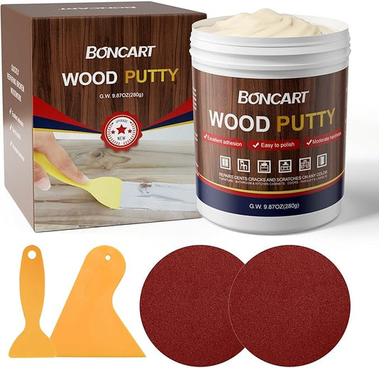 Wood Filler, White Oak Wood Putty, 9.87 Ounces - Repairs Broken Wooden Furniture
