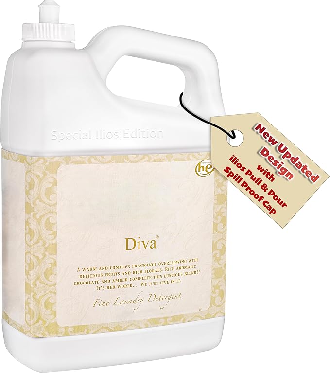 Diva Wash Laundry Detergent - Diva 64 oz (Pack of 1) - Scented Laundry Detergent ILIOS Packaging.