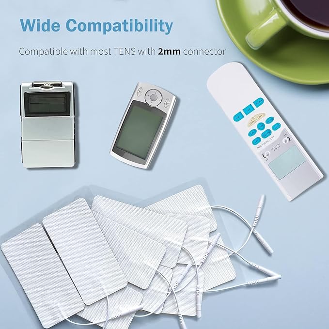 TENS Unit Replacement Pads 20 Pcs 2" x 4" Large Electrode Patches with Upgraded Self-Adhesive & Non-Irritating Design, Reusable 35 Times for Electrotherapy, Compatible with AUVON, TENS 7000
