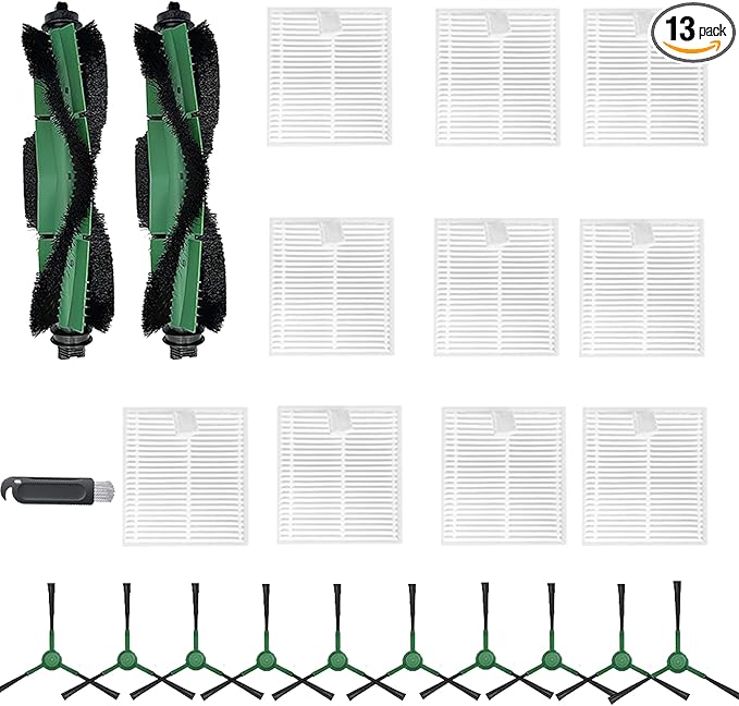 22PK Replacement Parts Compatible with iRobot Roomba Essential 104 105 Vac/Combo Accessory Y0110 Y0140 Q011 Q0120 Q0520 Vacuum, 2 Roller Brush & 10 Hepa Filters & 10 Side Brush