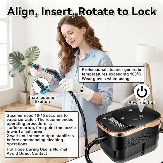 Steam Cleaner, 2500W Portable Handheld Steamer for Cleaning, Large Capacity Tank Pressurized Steam Cleaning Machine for Home, Car, Bathroom, Kitchen, Furniture, Grout, Floor, Tile