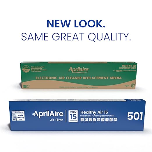 AprilAire 501 Replacement Filter for AprilAire 5000 Whole-House Air Purifier - MERV 15 Equivalent, 16x25x6 Air Filter (Pack of 2)