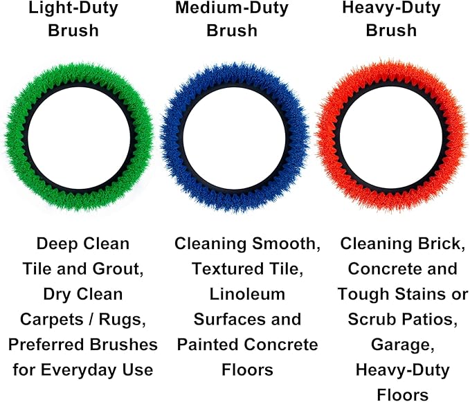 Commercial Scrub Brush for Orbital Floor Scrubber, Compatible with Oreck Orbiter XL ORB550MC, Bissell BGEM9000, 12" Diameter, Medium-Duty Brush, Blue