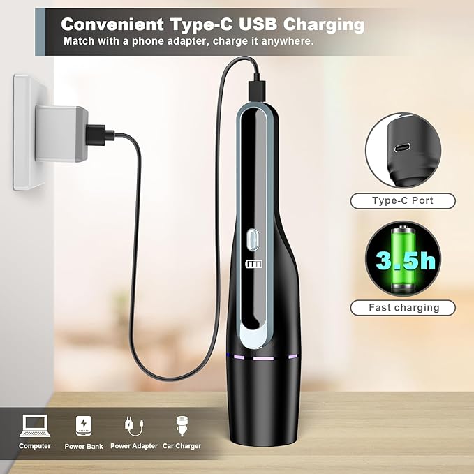 Handheld Vacuum Cleaner, Car Vacuum with Brushless Motor & 14000Pa Powerful Suction,1.2Lbs Lightweight, LED Light, Slim Mini Vacuum Cleaner for Car Home Office Pet Hair